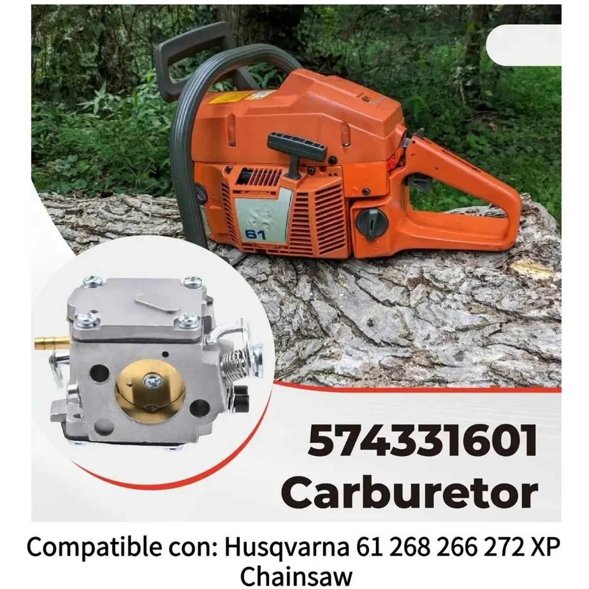 GENERICO - Carburador Motosierra Para Husqvarna 61 266 268 272xp