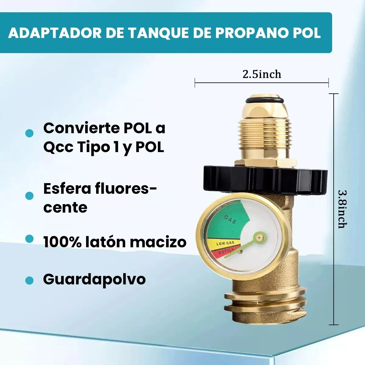 KUANGYE - Medidor adaptador para tanque gas Lp