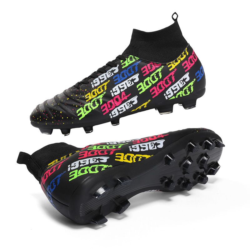 DANWEILE - Zapatos de fútbol antideslizantes para exteriores para jóvenes Negro
