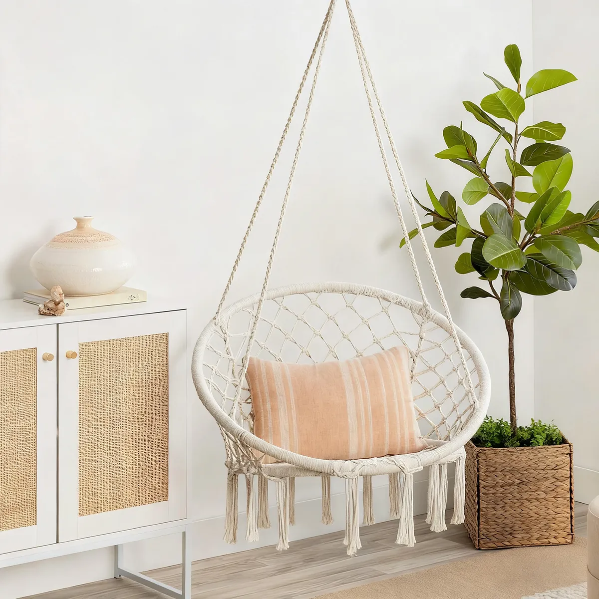 ELEMENT DESIGN - Silla colgante terraza y hogar hamaca Grecia blanco