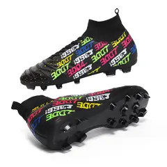 DANWEILE - Zapatos de fútbol antideslizantes para exteriores para jóvenes Negro