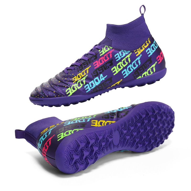 DANWEILE - Zapatos de fútbol antideslizantes para exteriores para jóvenes Morado