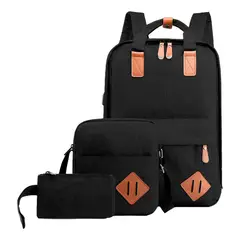 EINICIO - Mochila Hombres Y Mujeres Carga Usb Para Auriculares 3 Pcs