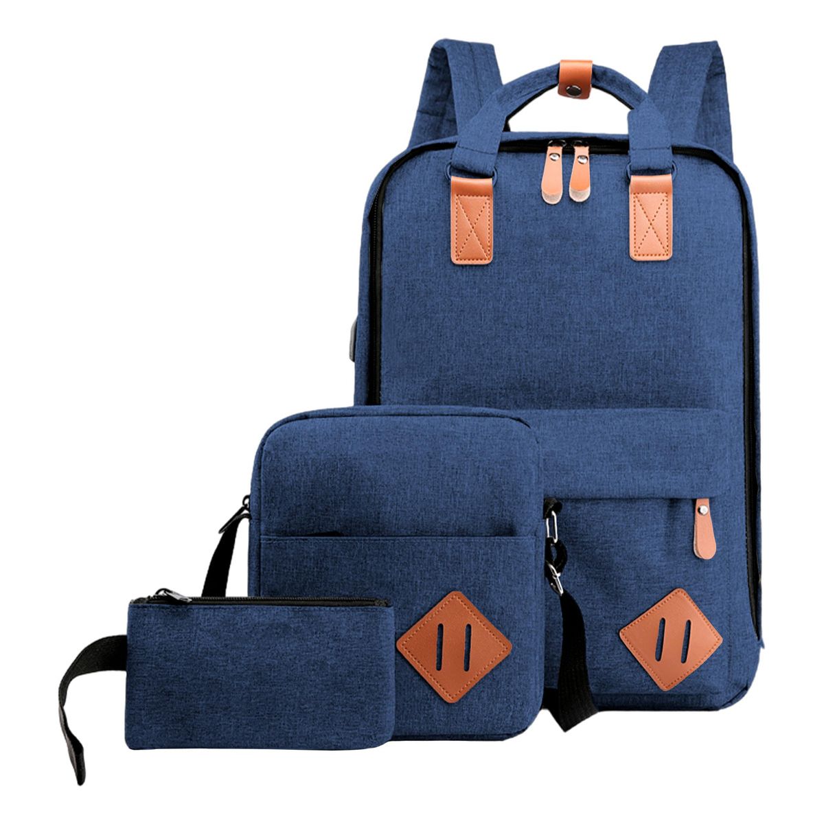 EINICIO - Mochila Hombres Y Mujeres Carga Usb Para Auriculares 3 Pcs