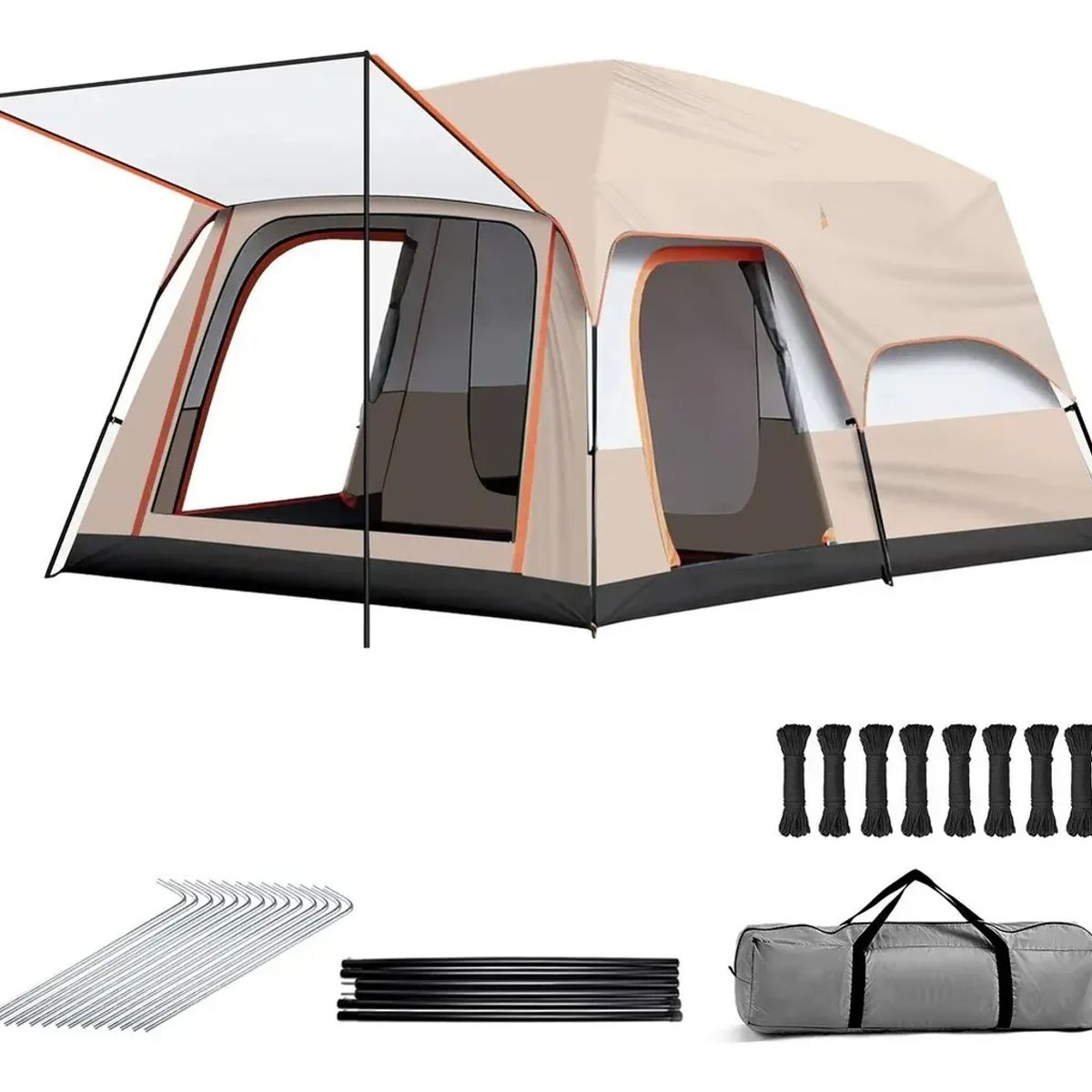 KUANGYE - Carpa Camping Tienda Familiar 8 A 12 Personas Impermeable