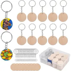 ATURE - 50u Llavero Colgante + Etiqueta De Madera Pintada Bricolaje