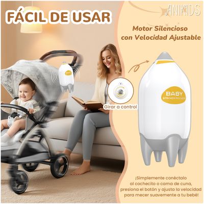 Imagen 2 del producto Mecedor Recargable Para Coche De Bebé Mece Automáticamente