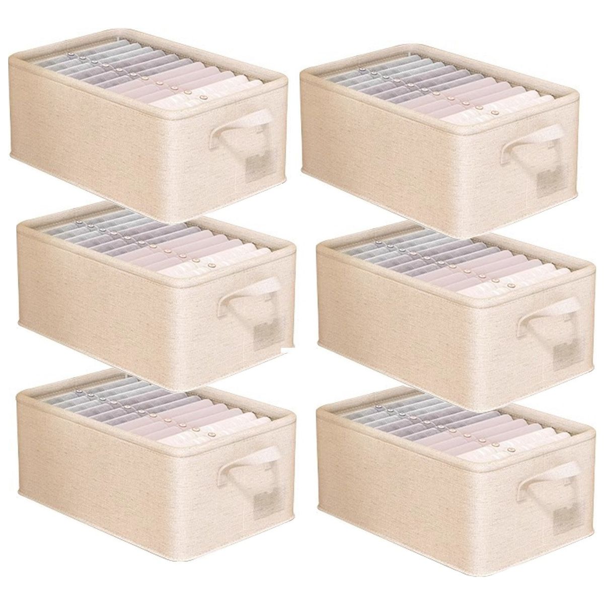 EVERSO - Set De 6 Cajas Organizadoras Plegables Closet Ropa