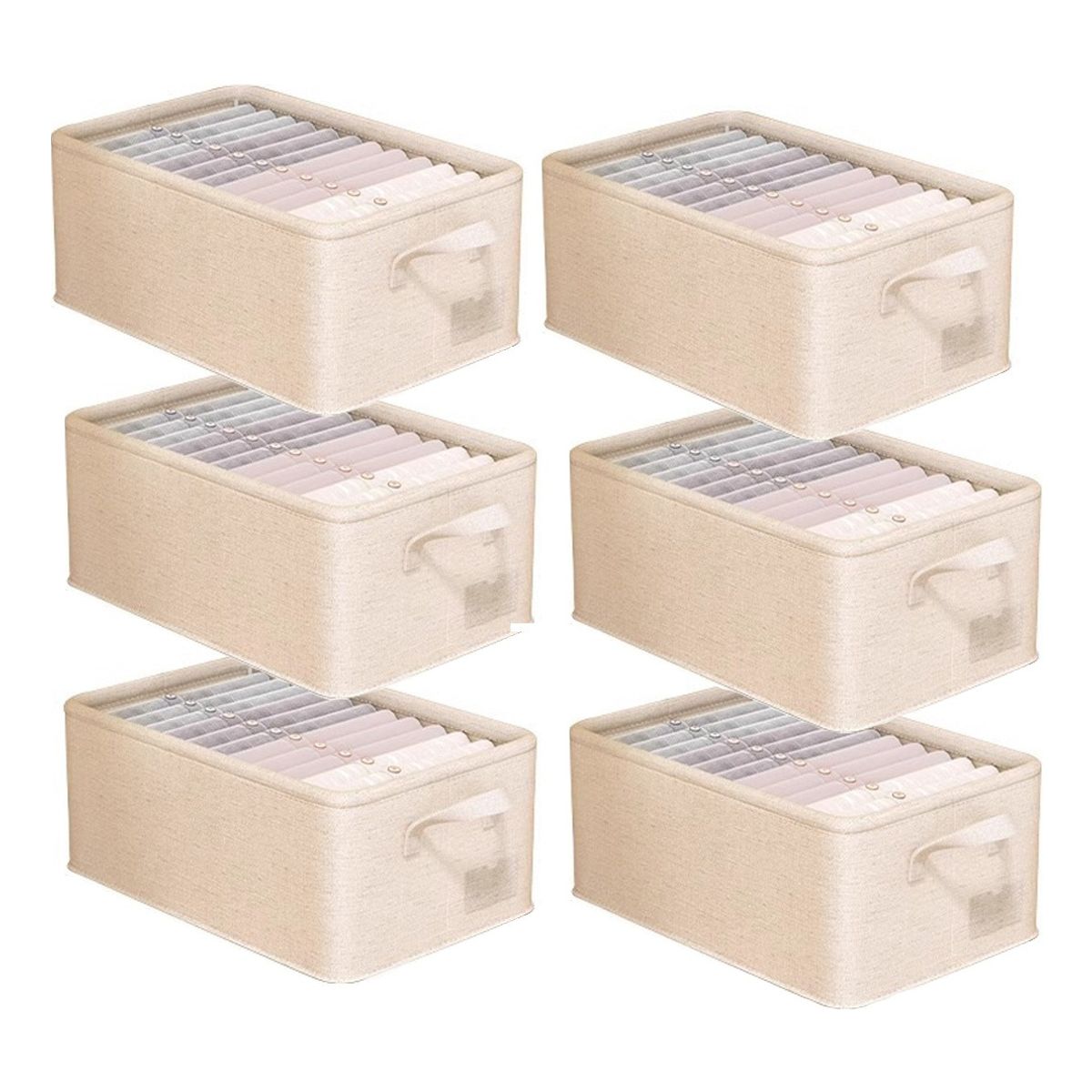 EVERSO - Set De 6 Cajas Organizadoras Plegables Closet Ropa