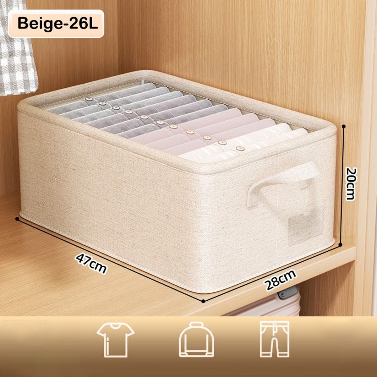 EVERSO - Set De 6 Cajas Organizadoras Plegables Closet Ropa