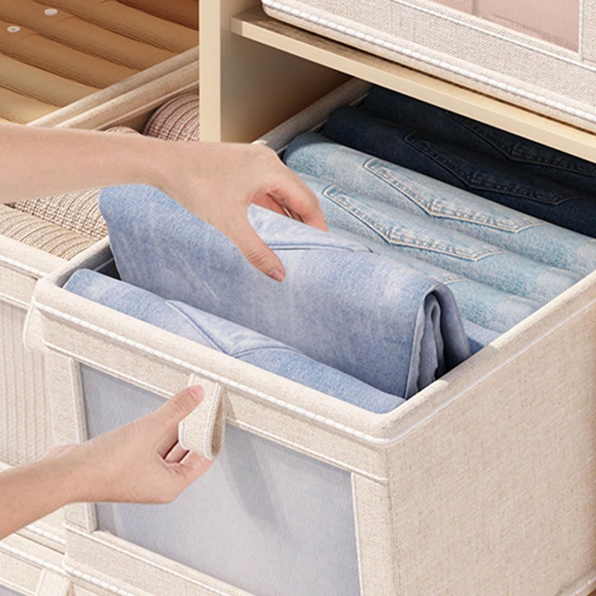 EVERSO - Set De 6 Cajas Organizadoras Plegables Closet Ropa