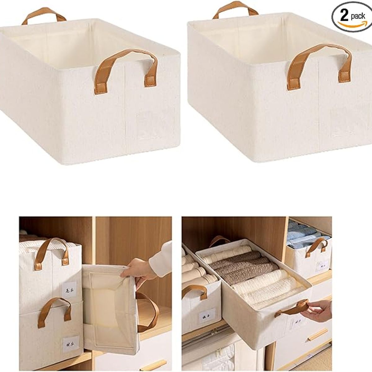 EVERSO - Set De 6 Cajas Organizadoras Plegables Closet Ropa