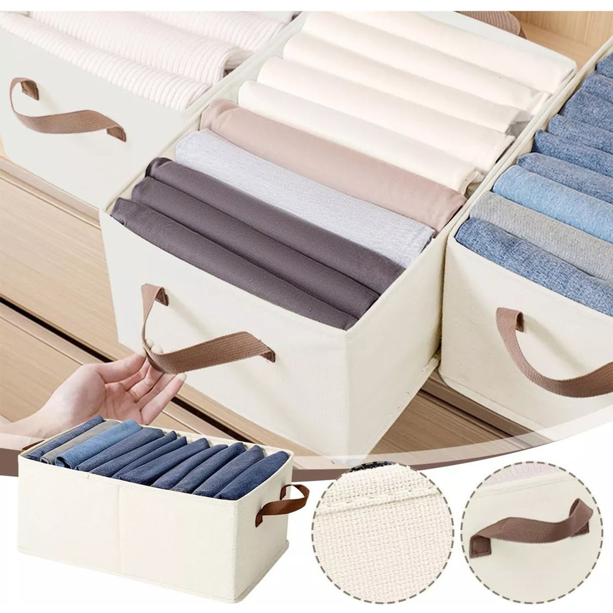 EVERSO - Set De 6 Cajas Organizadoras Plegables Closet Ropa
