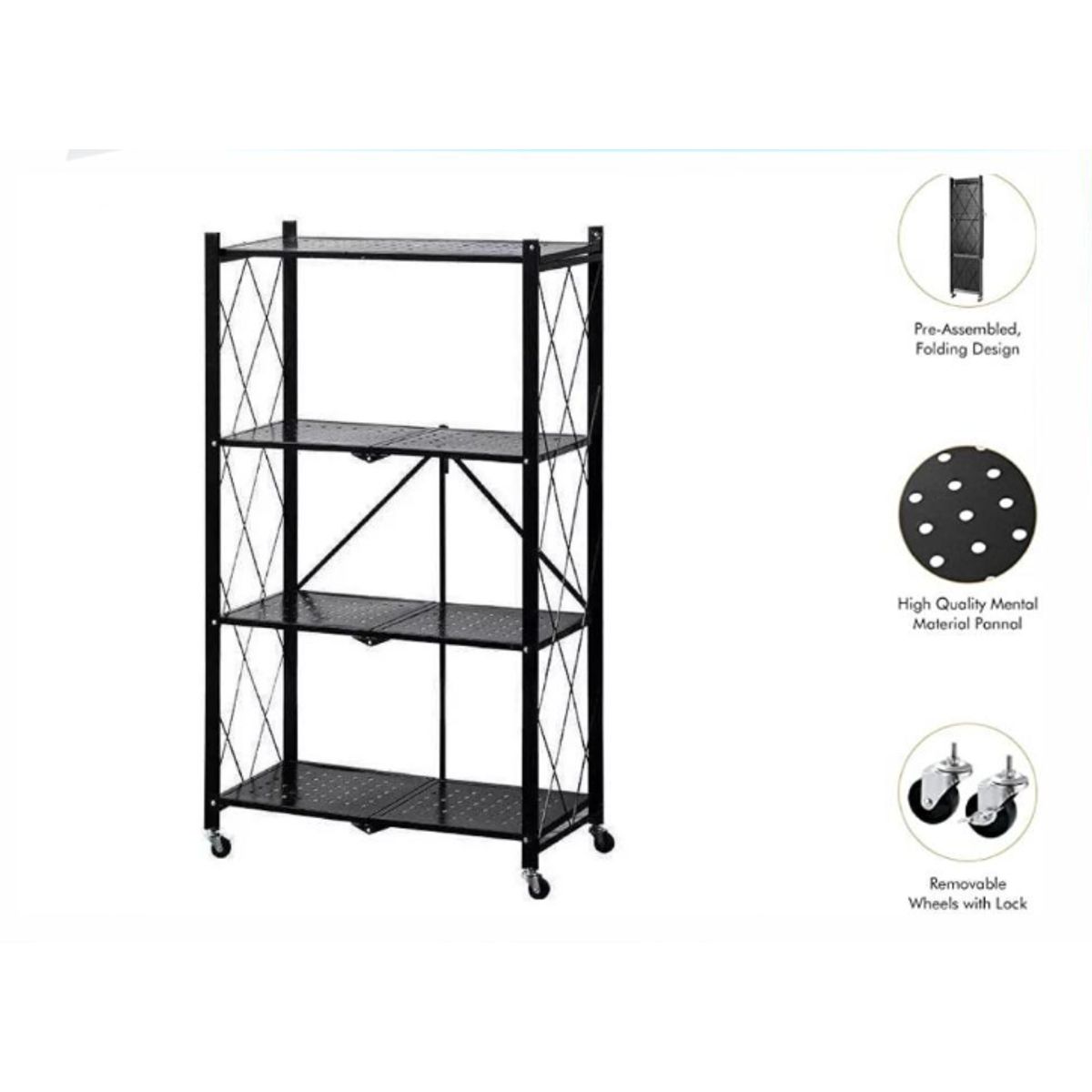 GENERICO - Estante Móvil Carrito Organizador Multiuso De 4 Niveles