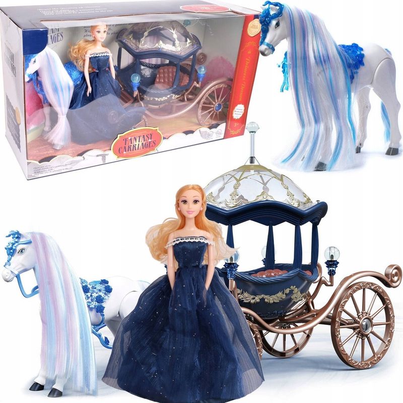 GENERICO - Muñeca Princesa Con Carruaje De Luces Y Caballo