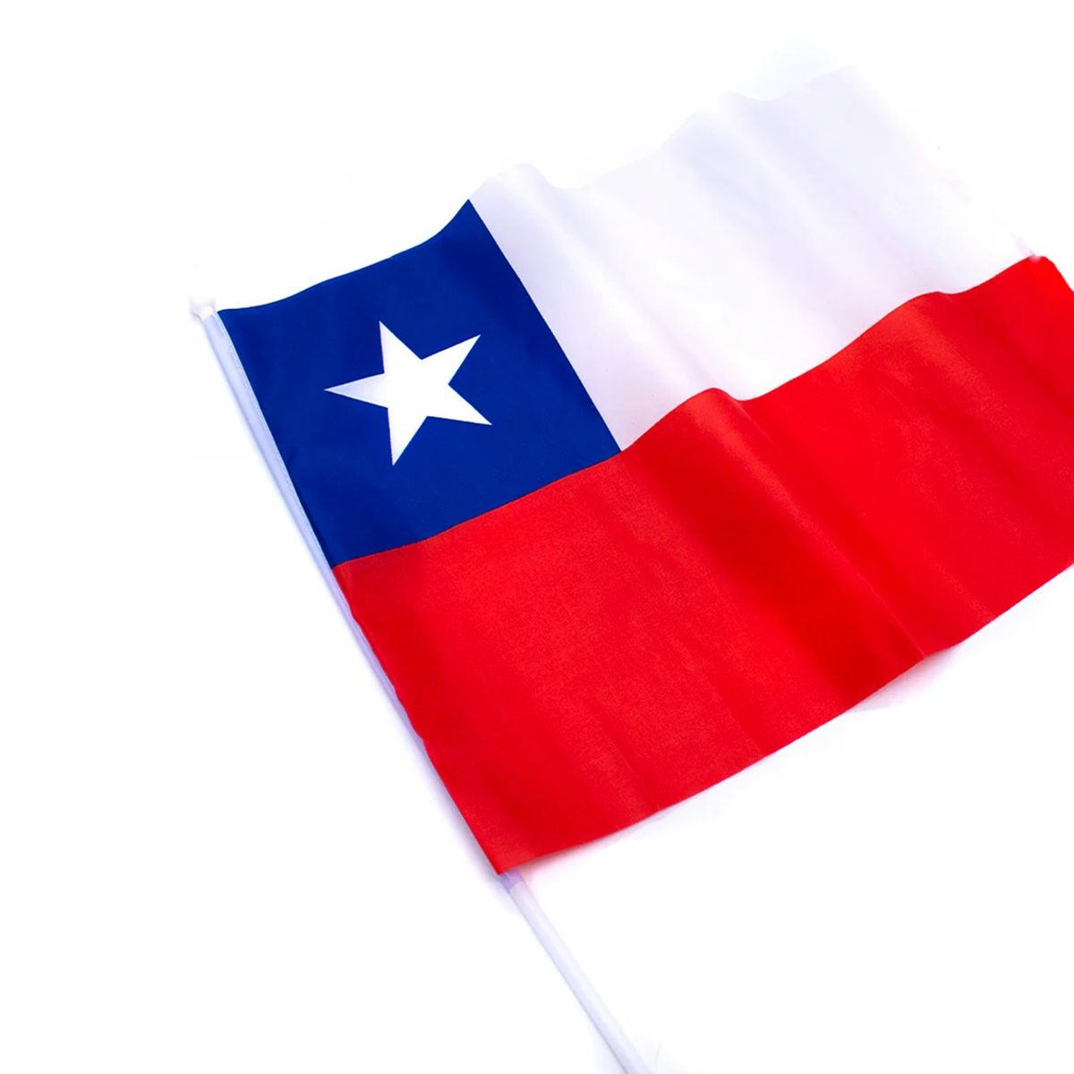 GENERICO - X2 Bandera De Chile 40x60cm Mástil Palito Fechas Patrias