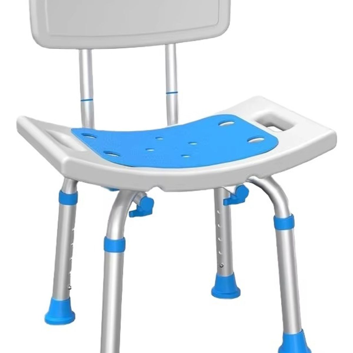 RAGNAR - Silla De Ducha Baño Con Respaldo Ajustable Blanca