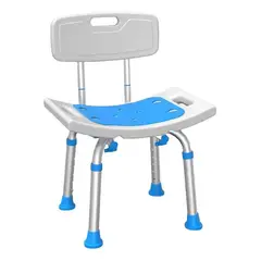 RAGNAR - Silla De Ducha Baño Con Respaldo Ajustable Blanca
