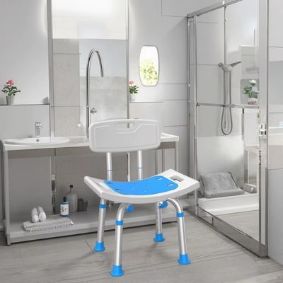 Imagen 2 del producto Silla De Ducha Baño Con Respaldo Ajustable Blanca