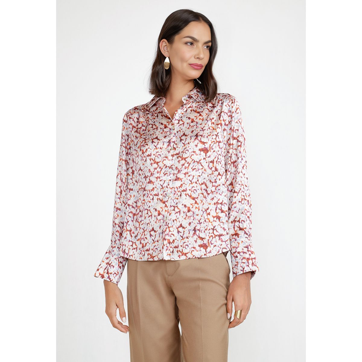 CANADIENNE - Blusa Mujer Estampada Naranjo