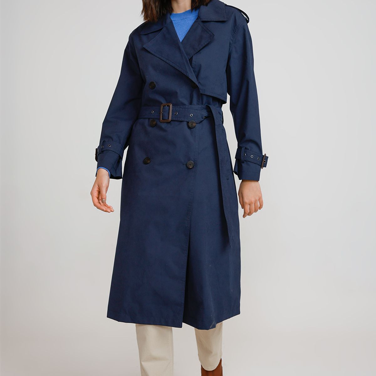 CANADIENNE - Trench Impermeable Mujer Temis Marino