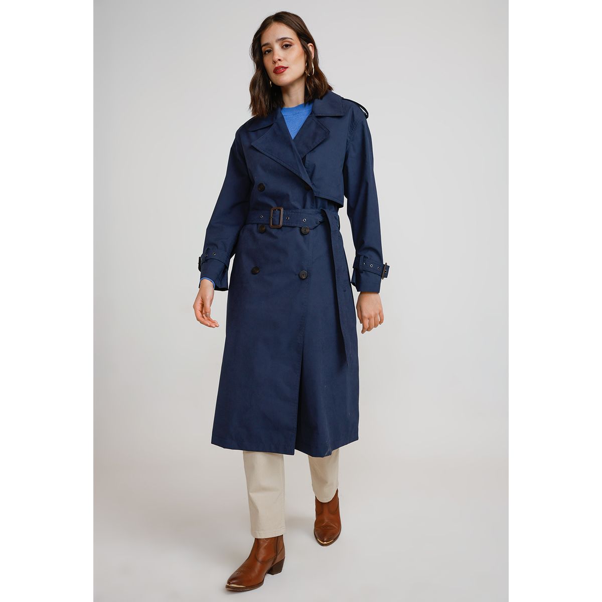 CANADIENNE - Trench Impermeable Mujer Temis Marino