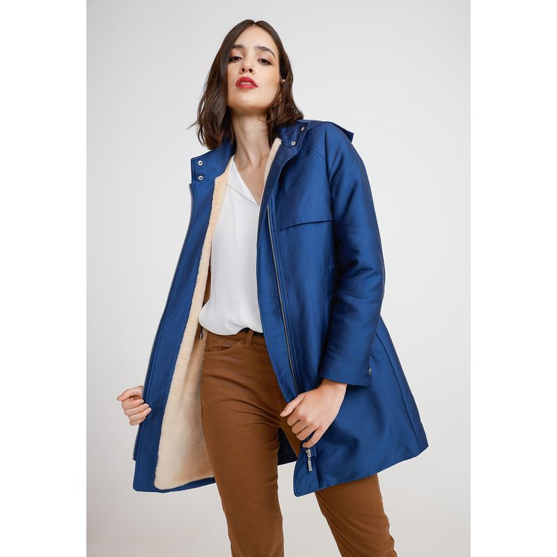 CANADIENNE - Parka Gruesa Mujer Poliéster Azul Canadienne