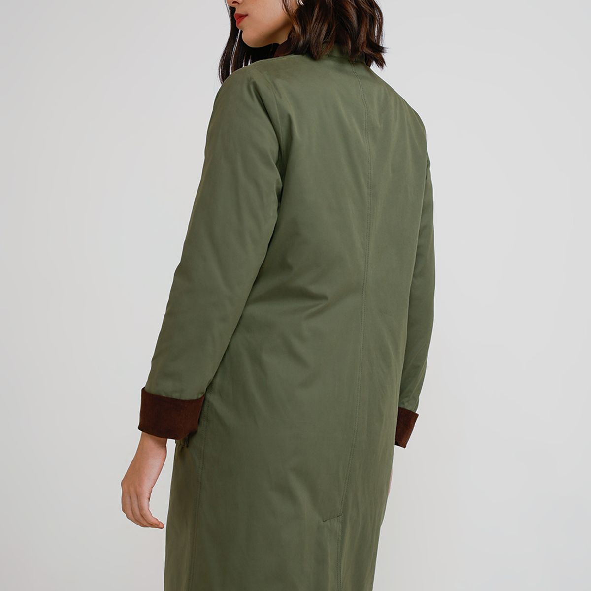 CANADIENNE - Parka Larga Mujer Algodón Y Poliéster Oliva Canadienne