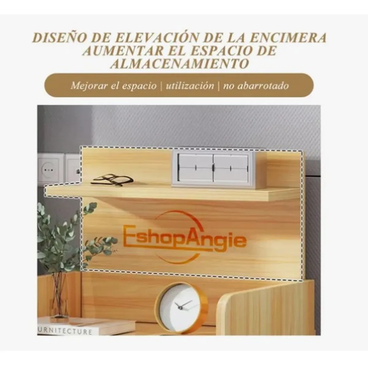 OFERTABKN - Velador Mesa De Noche 3 Niveles Con Cajon 33*26*60 Cm.
