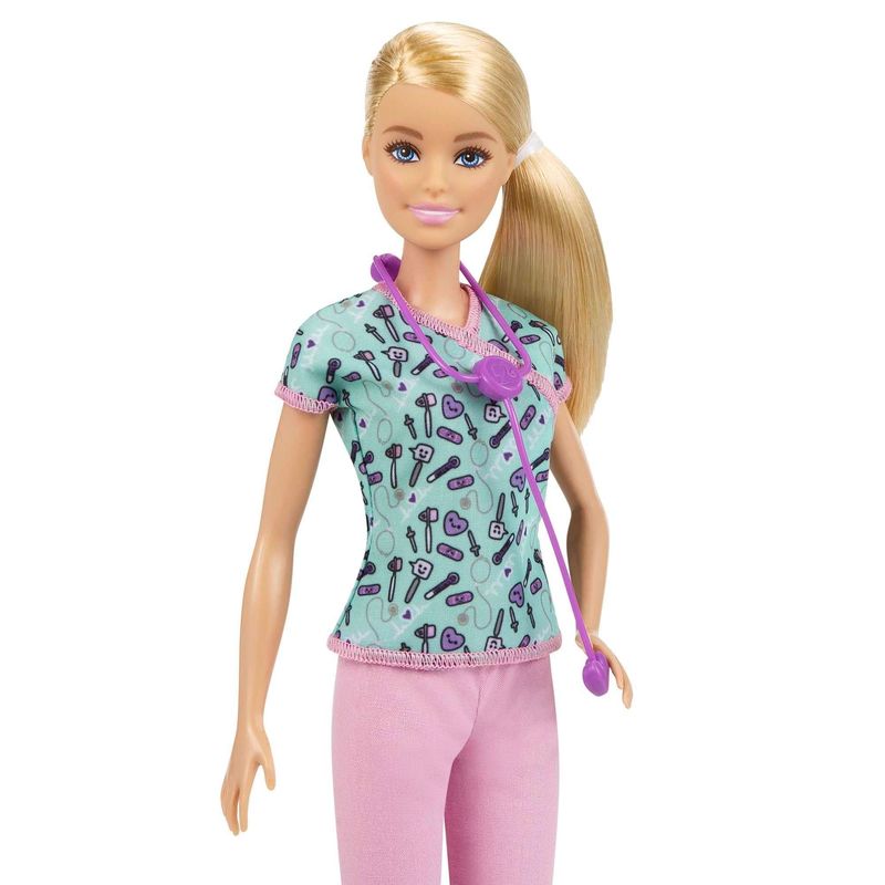 BARBIE - Muñeca Barbie enfermera uniforme médico y estetoscopio