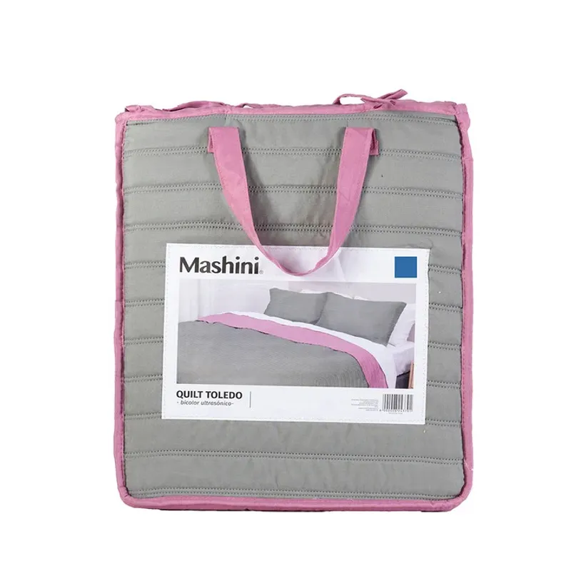 MASHINI - Quilt Toledo apto 1pl- 15pl Mashini Diseño Moderno Verde rosado