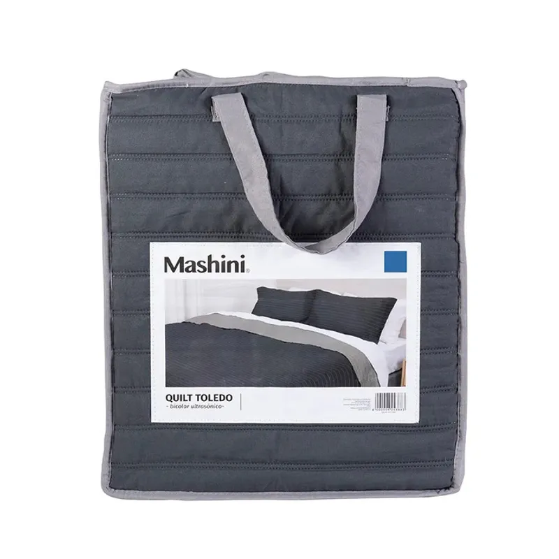 MASHINI - Quilt Toledo apto 1pl- 15pl Mashini Diseño Moderno Marengo Gris