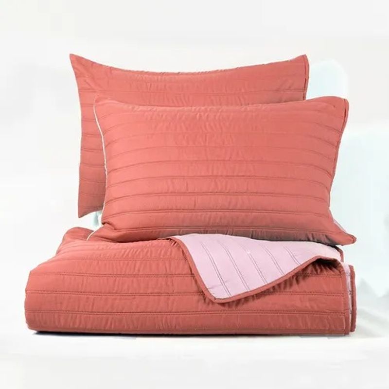 MASHINI - Quilt Toledo apto 1pl- 15pl Mashini Diseño Moderno  Terra /rosado