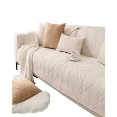 GENERICO - PACK DE 5 FUNDAS PARA SOFA CON DISEÑO BLANCO
