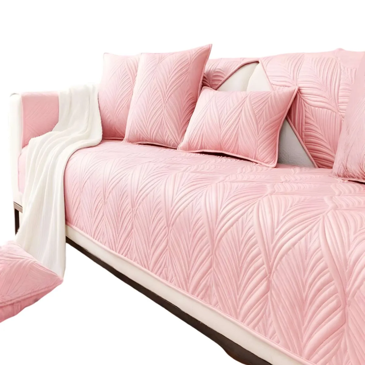 GENERICO - PACK DE 5 FUNDAS PARA SOFA CON DISEÑO ROSA