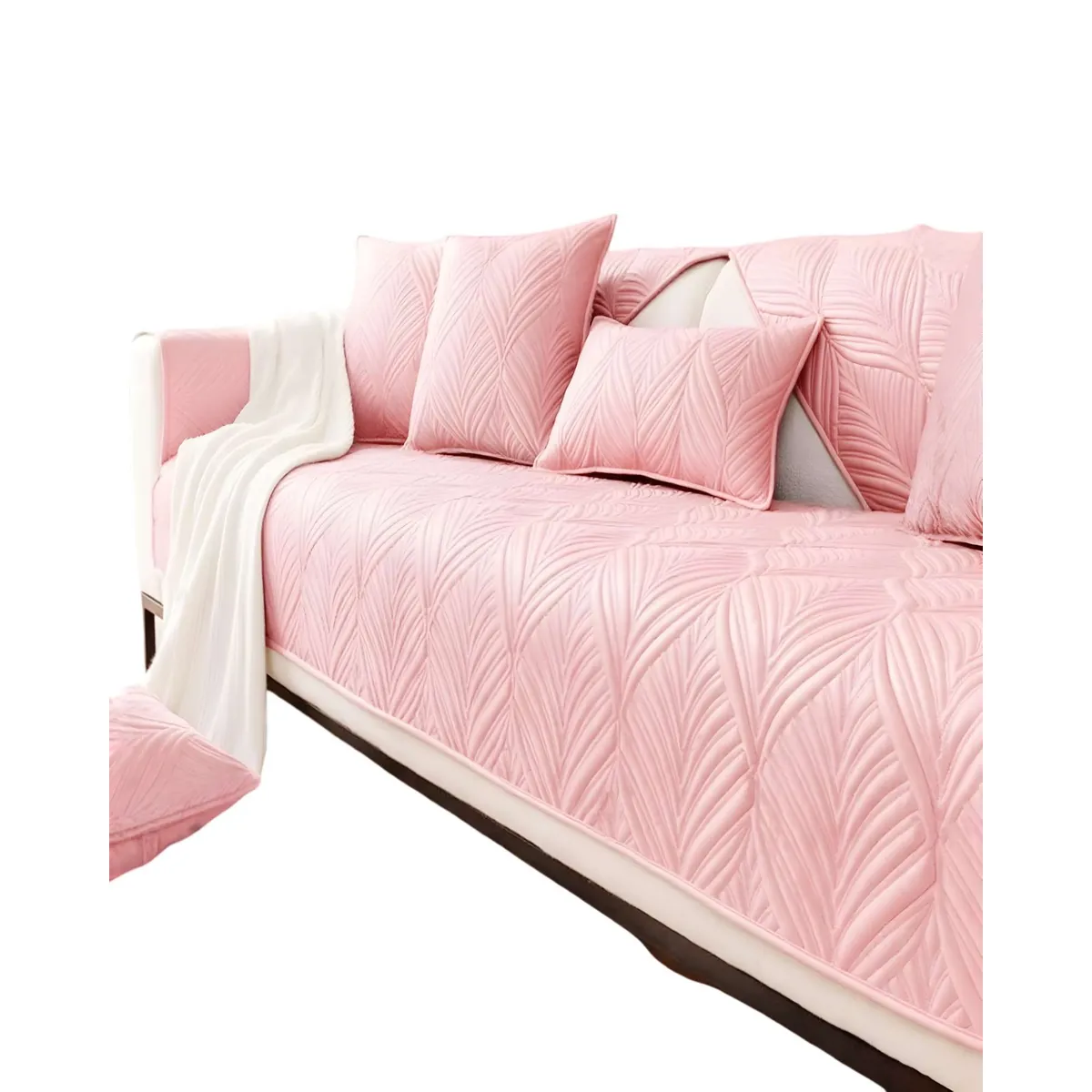 GENERICO - PACK DE 5 FUNDAS PARA SOFA CON DISEÑO ROSA