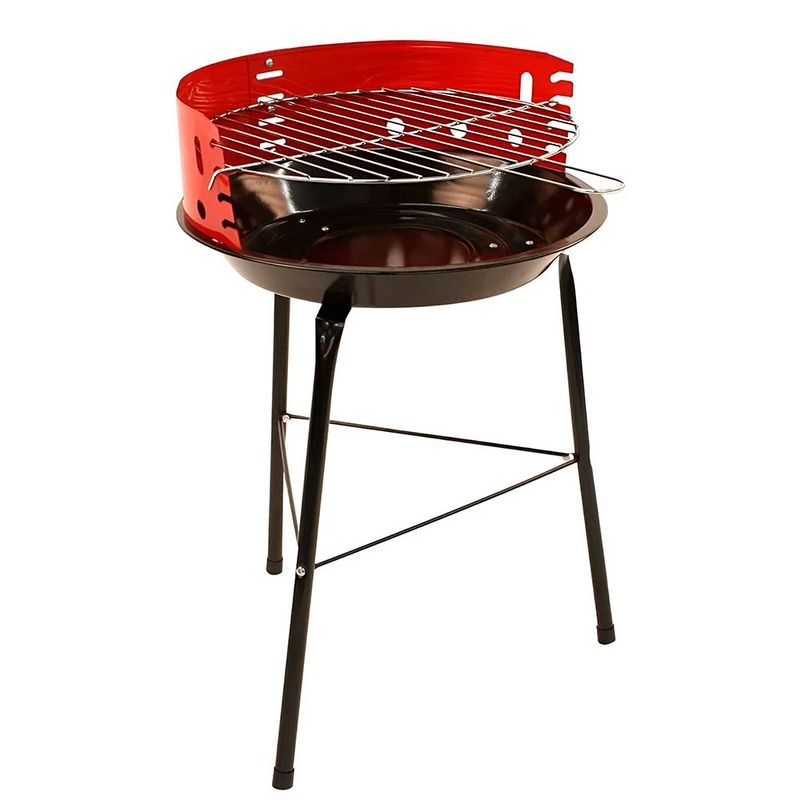 IRM - Parrilla A Carbón Redonda Bbq Portátil Parrillera De Pie Asador 36cm