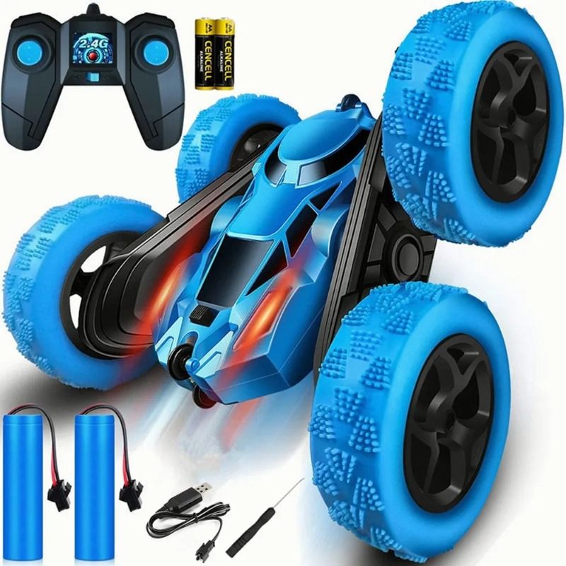 GIOIO - Juguete Coche De Acrobacias 360° Doble Lado Control Remoto Color Azul