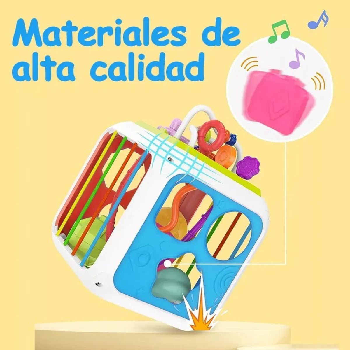 GIOIO - Banna Juego De Enseñanza Para Bebés Con Cubo De Actividades 7 En 1 Juguete Para Bebé Cubo De Actividades Niños Pequeños Montessori Juguetes Educativos