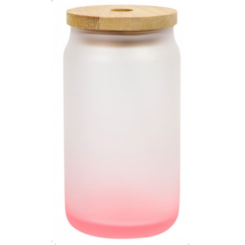 TODOK - Pack de 6 Vasos Empavonados Sublimación 16oz 500ml Tapa Bambú Rosado