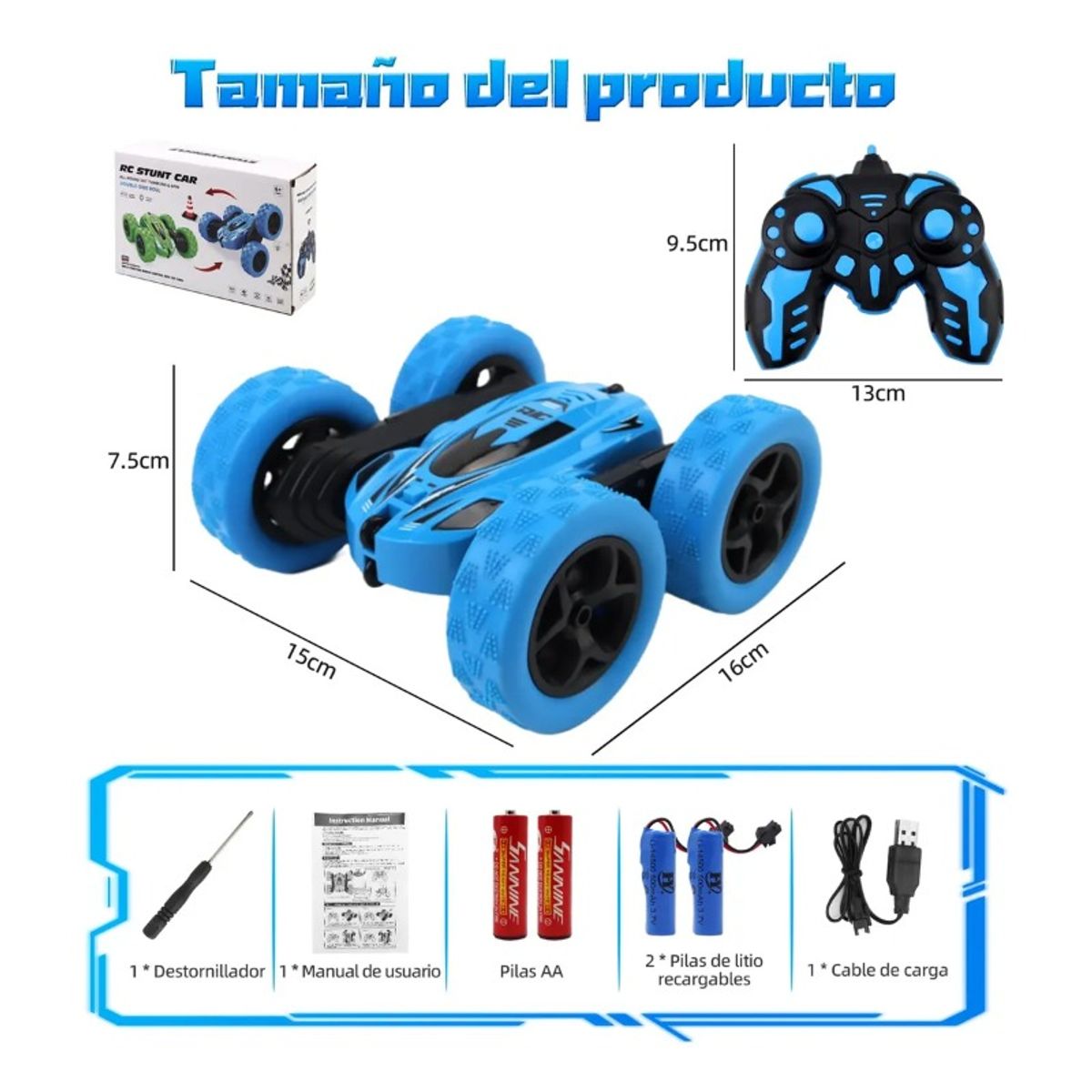 GIOIO - 24g 4wd Coche De Control Remoto Recargable Led Para Niños