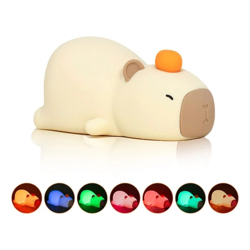 GIOIO - Lámpara Nocturna De Silicona Capibara De Control Táctil Led