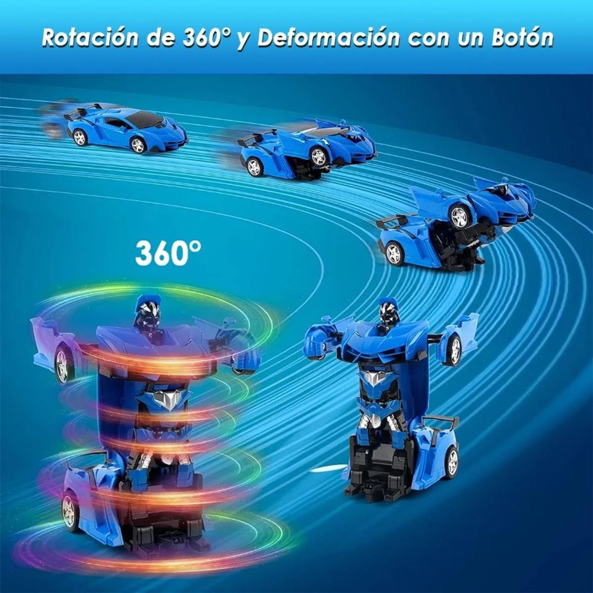 GIOIO - 24g Hz Carro De Control Remoto Robot Deformación Giro 360°