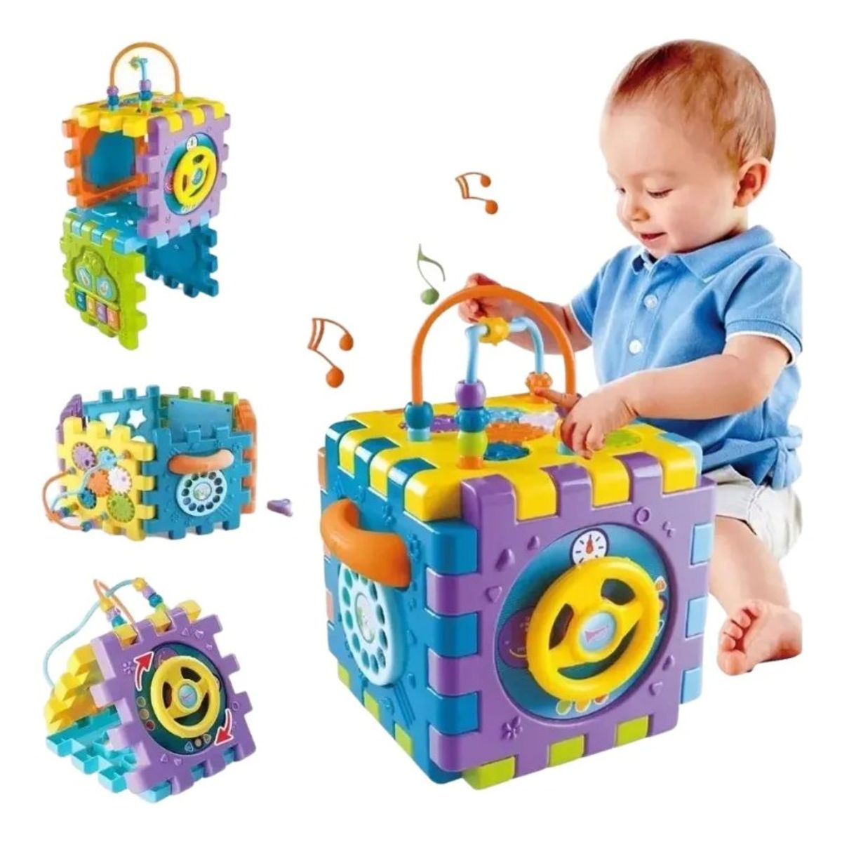 GIOIO - Juguete Didáctico Montessori Educativo 6en1 Música Cubo Bebé