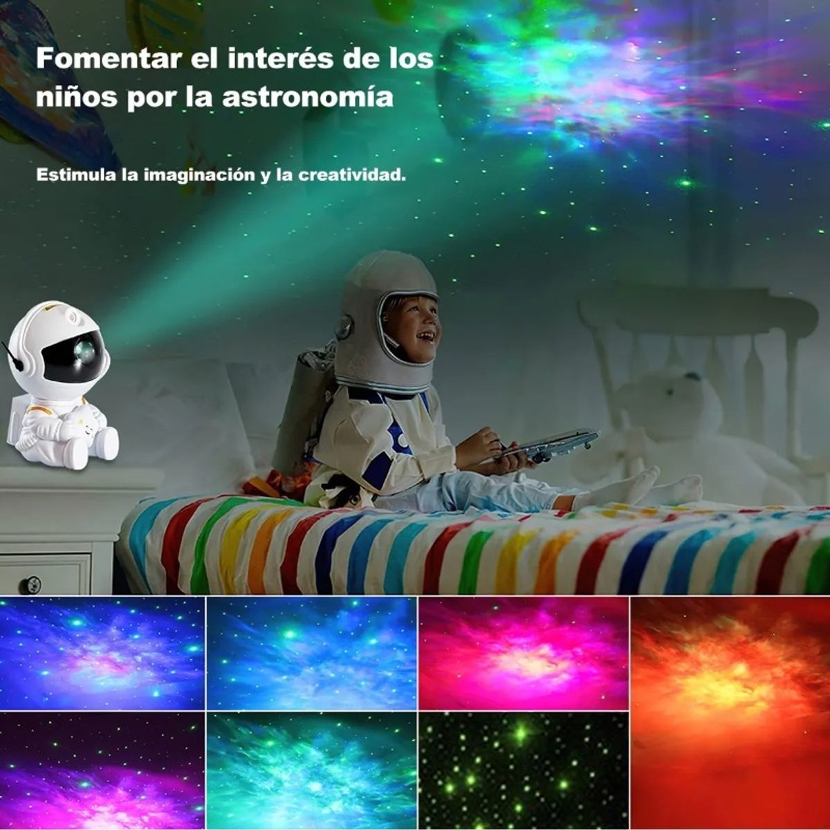 GIOIO - Lámpara Led Astronauta Proyector De Galaxia Estrella Regalo