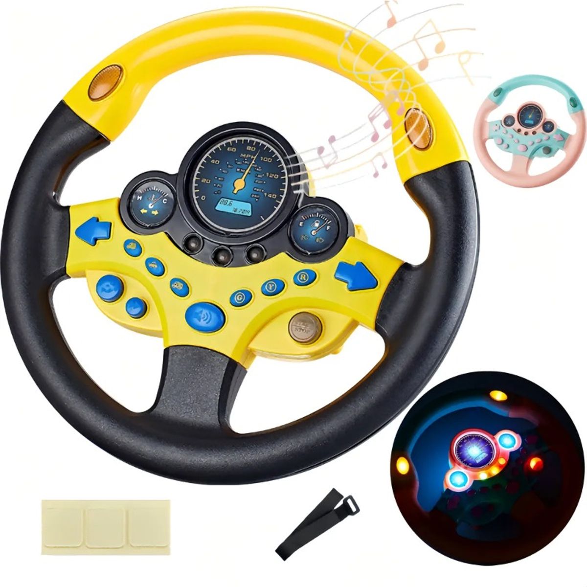 GIOIO - Bebé Copiloto Volante Música Con Sonido Y Luz Niños Juguete