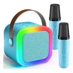 GIOIO - Máquina De Karaoke Mertto Altavoz Bluetooth Para Niños 2 Micrófonos Color Azul