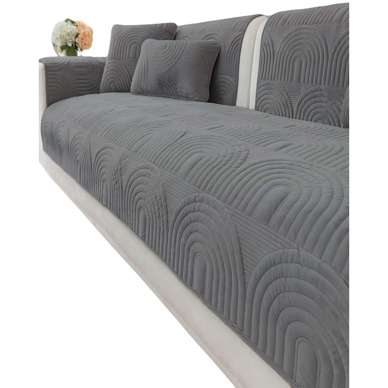 GENERICO - FUNDAS MAT PARA SOFA CON DISEÑO SIN COJINES GRIS