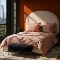 ARMONIA - Juego de Sábanas Signature 800 hilos Rosa Pastel Queen