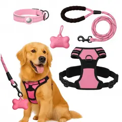 YEP S - Set Arnes Correa Collar porta gps + Regalo - Rosa - L